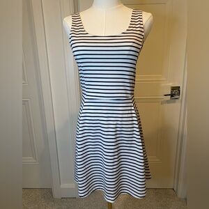 Divided Black & White Striped Fit and Flare Mini Dress Casual Size 6